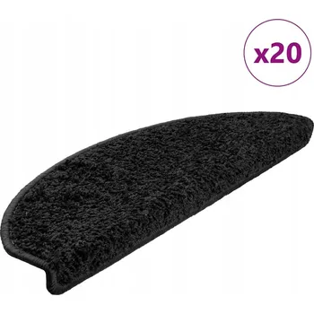 Nášlap na schod VidaXL Kobercové nášlapy na schody 20 ks černé 65 x 21 x 4 cm