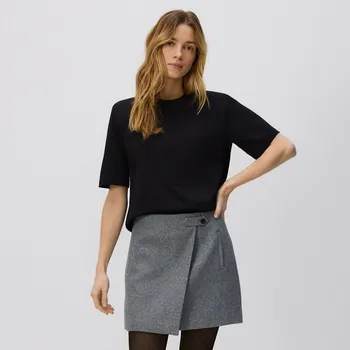 Dámská sukně Reserved - Mini sukně se založením - tmavě šedá - 027HW-90X - 027HW-90X-L