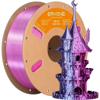 Duální hedvábný filament 1,75 mm Růžová a fialová 3 kg Lesklý přechod pro dekorativní modely hladké vrstvy přesné tvoření