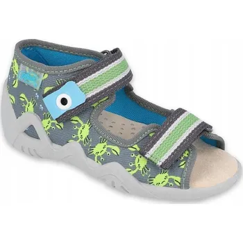 Chlapecké bačkory Befado dětské papuče na suchý zip zelené, velikost 22