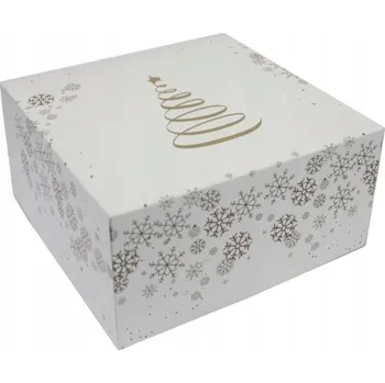 Vánoční dekorace Balení KRABIČKA STROMEČEK 18x18 cm na cukroví 10 ks