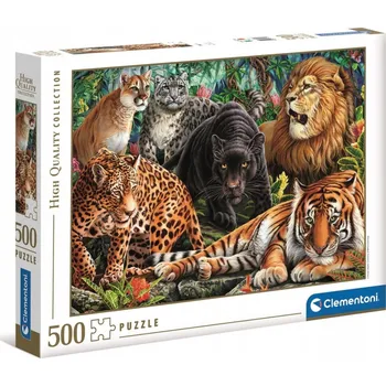 Clementoni 35126 Puzzle Divoké kočky. 500 dílků