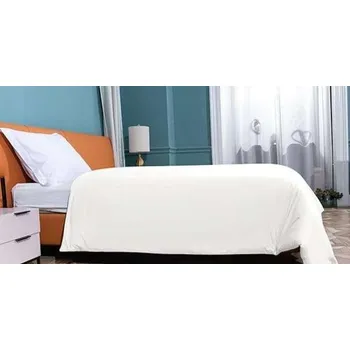 Prostěradlo Povlak na přikrývku 200 x 200 cm Bavlněný bez zipu, bílý