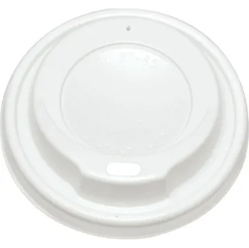Jednorázové nádobí Víčka na papírové kelímky Coffee - na 200 / 300 ml / 100 ks bílé 33303
