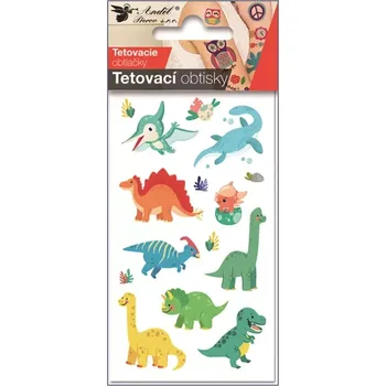 Dřevěná hračka Tetovací obtisky 7,5 x 12 cm - dinosauři