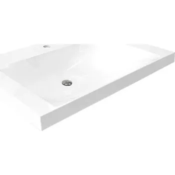 Umyvadlo BESTECO Nábytkové Umyvadlo z Litého Mramoru, 81x46 cm, Hranaté, Bílá