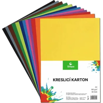 CARTA Barevný karton - A3 / 180 g / 60 listů / barevný mix 98211