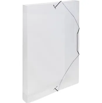 Archivační box Karton P+P Box na spisy A4 s gumou průsvitný - hřbet 3 cm / čirá 30020