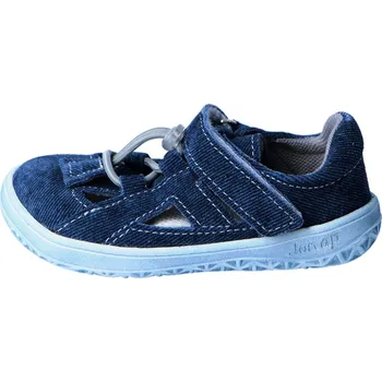 Dívčí sandály Jonap barefoot kožené sandálky B9 S riflová Velikost: 28