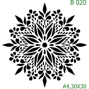 Plastová šablona pro malování - Mandaly a dortovky - Mandala (B020) - A4 , Lepící fólie