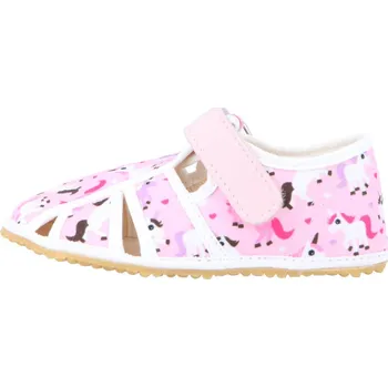 Dívčí bačkory Jonap barefoot bačkůrky HOME New růžová jednorožec Velikost: 32