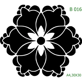 Plastová šablona pro malování - Mandaly a dortovky - Mandala (B016) - 30 x 30 cm , Lepící fólie