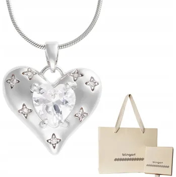 Náhrdelník Dámský náhrdelník SRDCE zirkony ocel lanko sada řetízek přívěsek ocel