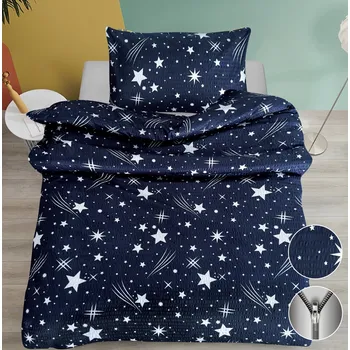 Povlečení Krepové povlečení NOČNÍ OBLOHA tmavě modré Rozměr povlečení: 70 x 90 cm | 140 x 200 cm