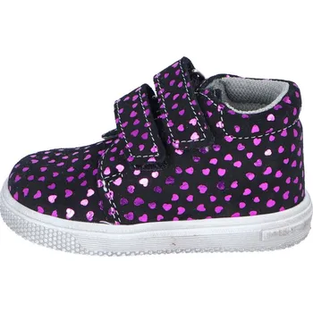 Dívčí polobotky Jonap kožené boty 022 SV černá srdíčka Velikost: 21