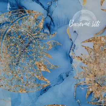 Teplákovina, Světle modrý mramor se zlatou (E) 0,60m/ks (Luxusní vzory z Turecka)