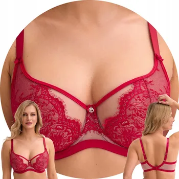 Podprsenka Gaia podprsenka bardotka, balkonetka červená velikost 95D
