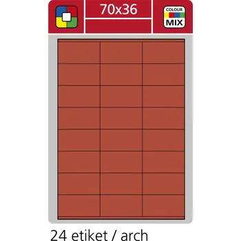 Speciální papír Print etikety A4 pro laserový a inkoustový tisk - 70 x 36 mm (24 etiket/ arch) červená SK Label