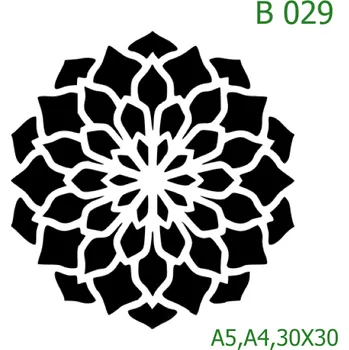 Plastová šablona pro malování - Mandaly a dortovky - Mandala (B029) - A4 , Nelepící folie