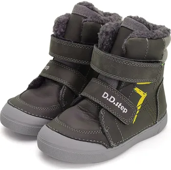 Chlapecká obuv DDstep Zimní kožené boty D.D.step W068-42921 Dark Grey Velikost: 32