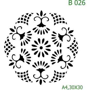 Plastová šablona pro malování - Mandaly a dortovky - Mandala (B026) - A4 , Lepící fólie