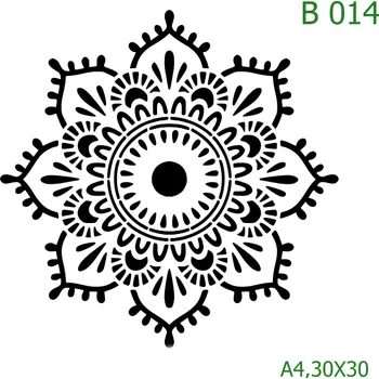 Plastová šablona pro malování - Mandaly a dortovky - Mandala (B014) - 30 x 30 cm , Lepící fólie
