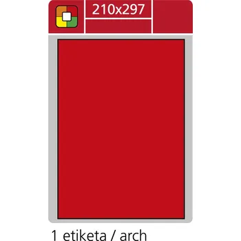Samolepící etiketa Print etikety A4 pro laserový tisk - fluorescentní - 210 x 297 mm (1 etiketa / arch) fluorescentní červená SK Label