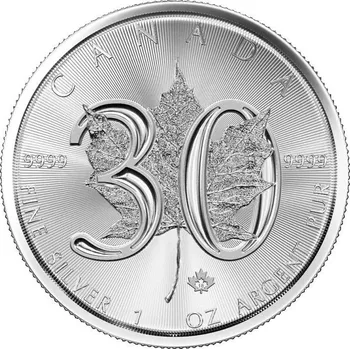 Stříbrná mince 1 Oz Maple Leaf 2018 - 30th Anniversary