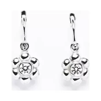 Náušnice Stříbrné dětské náušnice kytičky, čirý zirkon - VE 213 (Stříbrné dětské náušnice kytička)