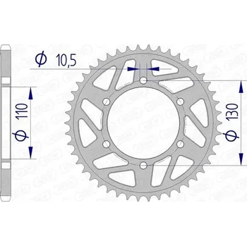 Nářadí na motocykly Afam zadní rozeta 14206-50 ocel