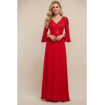 Dámské šaty GODDIVA Plesové Šaty EVANGELINE červené Barva: Červená, Velikost: 36