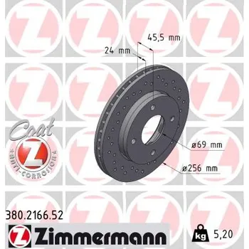 Brzdový kotouč Brzdový kotouč ZIMMERMANN 380.2166.52