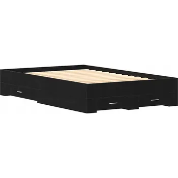 Postel Rám postele se zásuvkou Černý dub 120 x 200 cm kompozitní dřevo