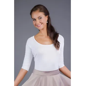 Pánské tričko MiaBella Bílé triko s kulatým výstřihem Velikost: 40, Délka rukávu: 3/4 rukáv - příplatek + 100Kč