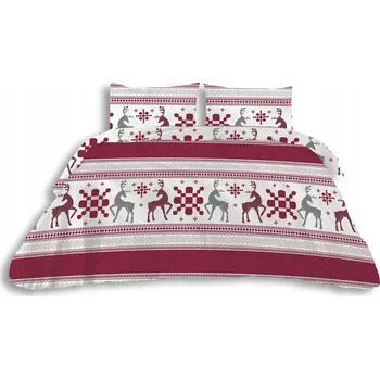 Povlečení Matex vánoční flanelové Povlečení 160x200 červenobílý sob