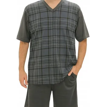 Pánské pyžamo BAVLNĚNÉ PÁNSKÉ PYŽAMO KRÁTKÝ RUKÁV MODRÉ XXL