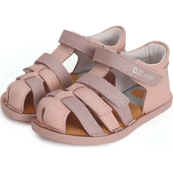 Dívčí sandály DDstep Kožené Barefoot sandálky D.D.step G076-41876B Pink Velikost: 30