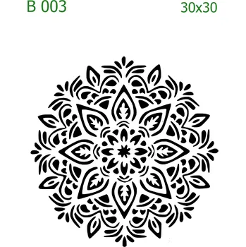 Plastová šablona pro malování - Mandaly a dortovky - Mandala (B003) - 30 x 30 cm , Nelepící folie