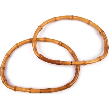 Kabelka Pro Háčkování Bambusová ucha oválná tmavší bambus 14,5 x 19,5 cm, 1 pár