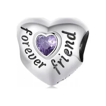 Přívěsek Malý přívěsek srdce Best friends navždy stříbro 925