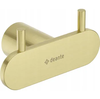 Držák na ručník Dvojitý koupelnový háček Deante Round, kartáčované zlato