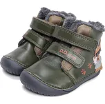DDstep Zimní kožené barefoot boty D.D.step W070-52893A Emerald Velikost: 25