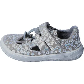Dívčí sandály Jonap barefoot kožené sandálky B9 S SLIM šedá tisk Velikost: 30
