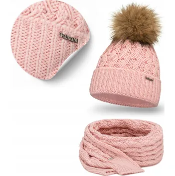 Čepice PaMaMi sada: čepice a šála, univerzální velikost, růžová