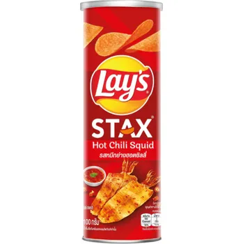 Slaná pochutina Lay's Stax bramborové chipsy s příchutí pálivé olihně 100 g
