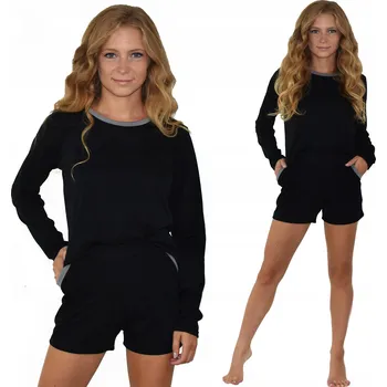 Dámské pyžamo Dámské bavlněné pyžamo prodyšné s dlouhým rukávem L