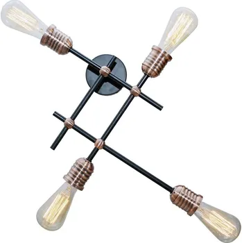 Stropní / nástěnné osvětlení KIRIMU - 4xE27, 60W, černé