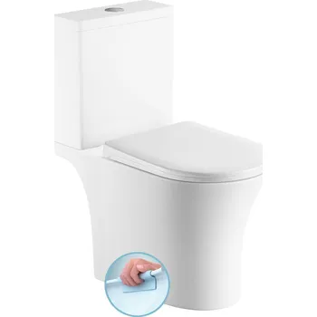 Klozet Aqualine VITO WC kombi, Rimless, spodní/zadní odpad, bílá - PB105WR
