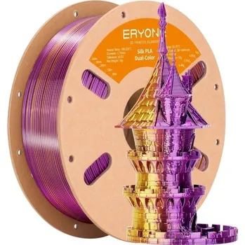 Duální hedvábný filament 1,75 mm Fialová růžová a zlatá 3 kg Lesklý přechod pro dekorativní modely hladké vrstvy přesné tvoření