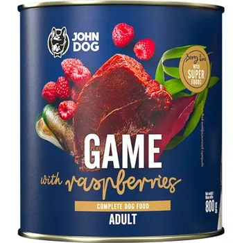 Krmivo pro psa Krmivo pro John Dog Venison s malinami 800 g
